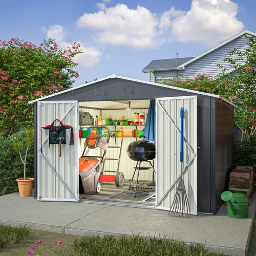 Garden shed 10x8ft metal - garden, apex