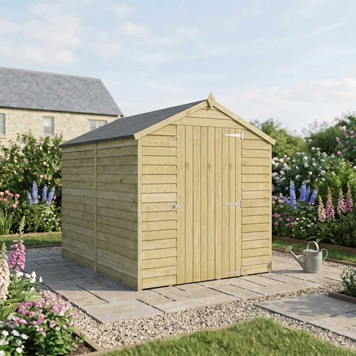 8x6 wooden garden shed overlap - 8x6,