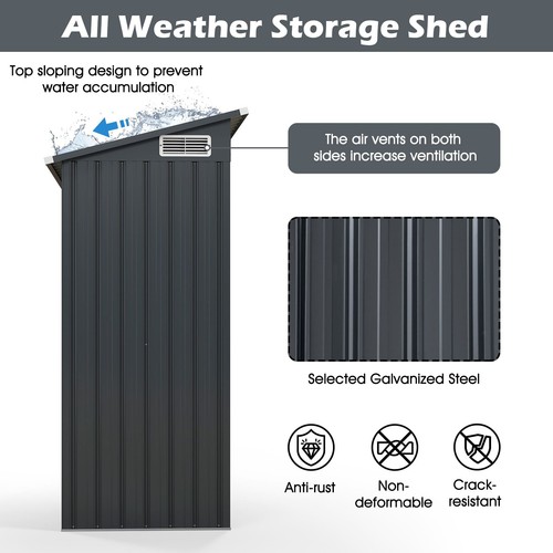 Metal garden shed with sloping - garden,