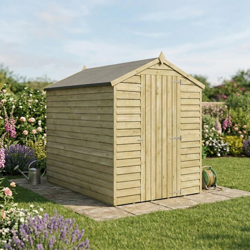 7x5 wood garden shed overlap - 7x5,